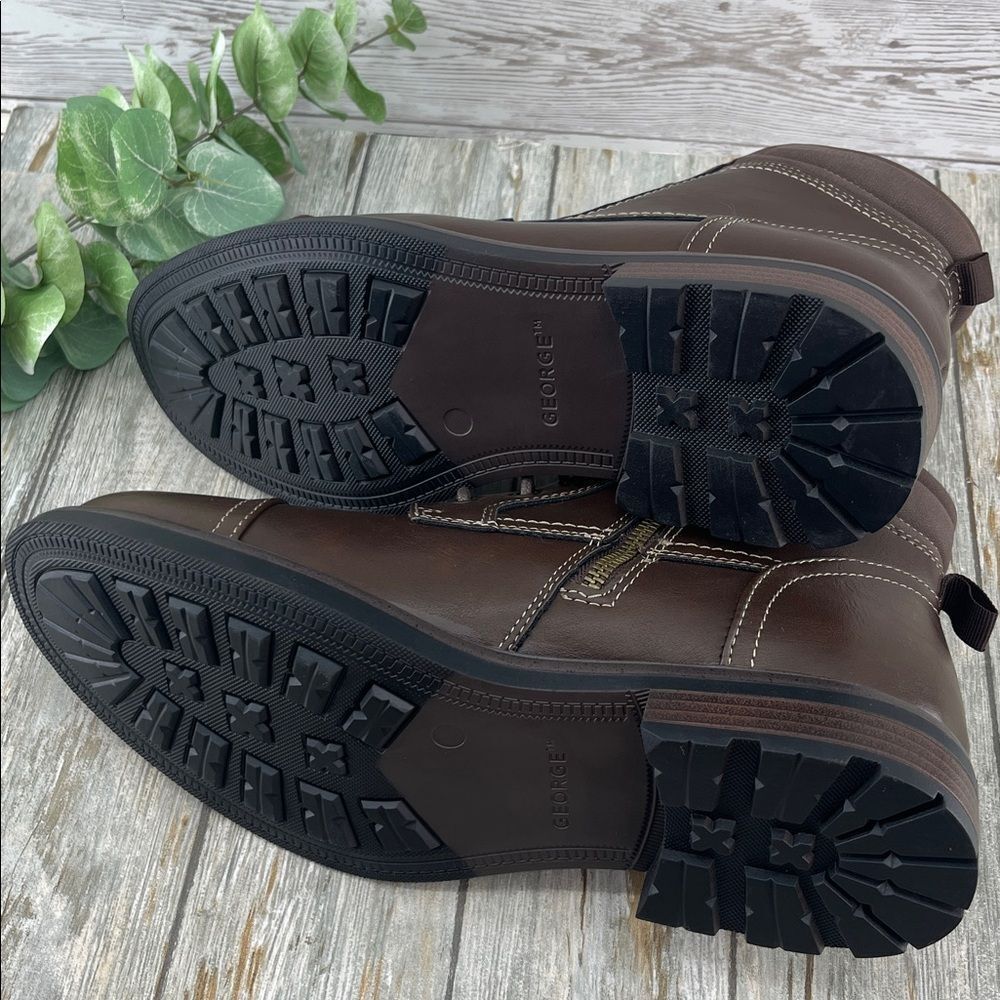 Men's Brown Lace Up Boots Shoes Size 10.5 - Picture 6 of 6